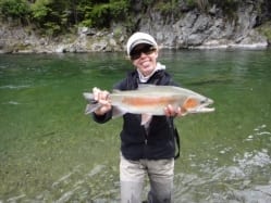 Kat gets a nice rainbow. Guiding Derek Nees.