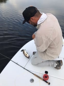 Another way to pass the time when the tarpon fishing is slow. Photo Chad Huff, guiding Steve Huff