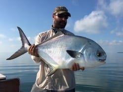 Starting Valentine's Day off with some lip. 26 pounds of permit and a great way to start the day. Photo/guiding Captain Ian Slater