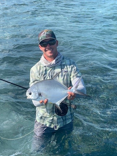 Ian with a fish from Mexico, 2020. Thanks to the Palometa Club for hosting our group of degenerates. Photo Nathaniel Linville, guiding Christian and Alonzo