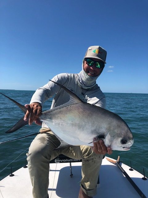 John got to play on the bow for a few minutes the day before the IGFA Permit Invitational. The results were unsurprising, if thrilling. Photo Nathaniel Linville